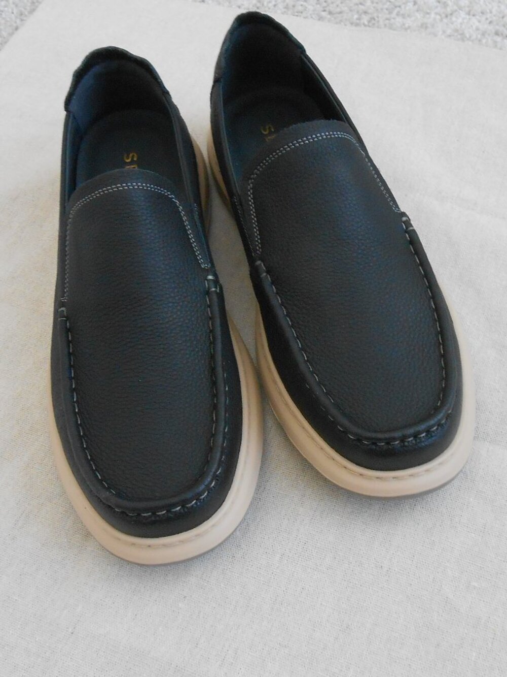 Sen Da Men's Black Soft Leather slip on Shoe's size 10.5 = size 10